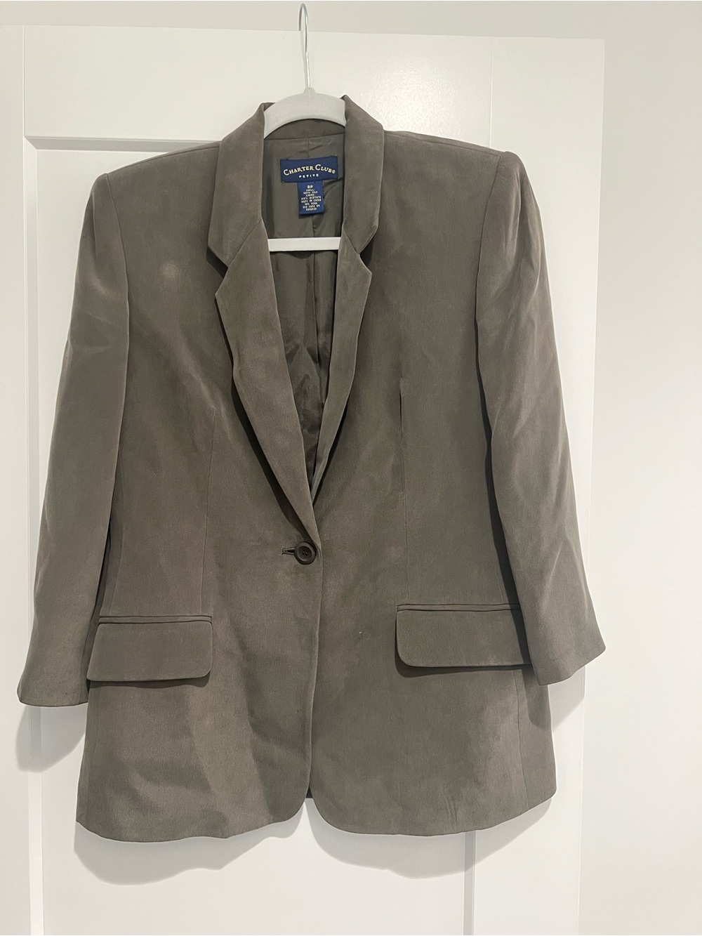 Charter Club Women's Taupe Single-Button Blazer
